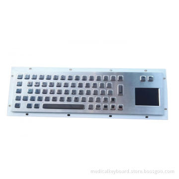 S304 stainless steel industrial kiosk keyboard with touchpad mouse for CNC